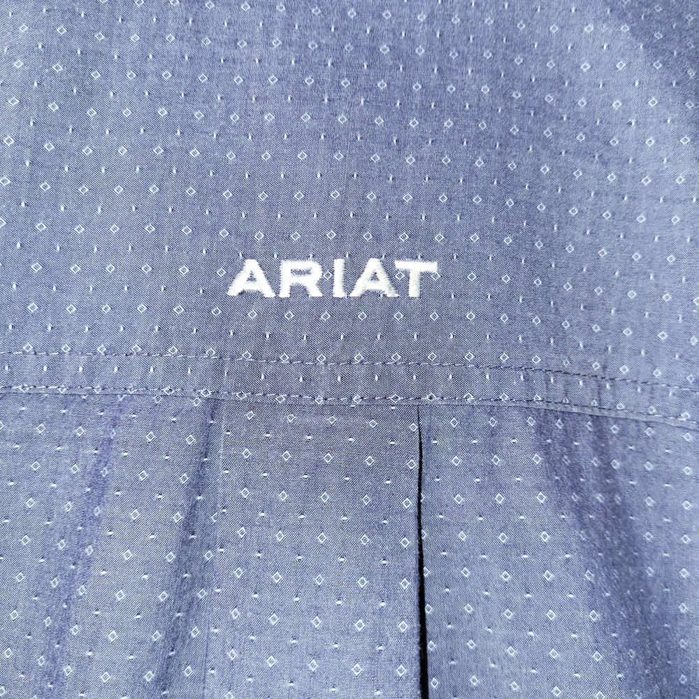 Ariat Blue Patterned Casual Button Down Shirt Men… - image 5